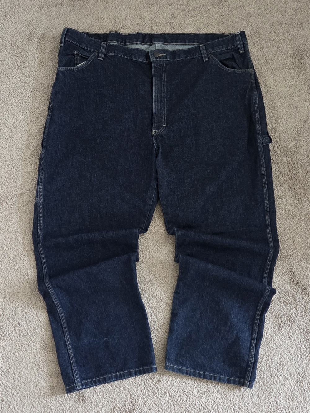 Dickies Y2K Dark Blue Denim Carpentor Jeans Relaxed Fit Men's 42 x 30